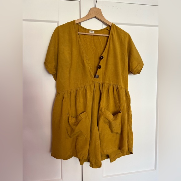 opia linen romper / playsuit honey - Picture 3 of 6